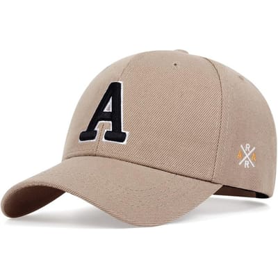 Een letter borduurwerk Een honkbalpet Lente Zomer Buiten Zonnehoed Dad Hat Katoenen Snapback Hoed Verstelbare Casual Pet beige