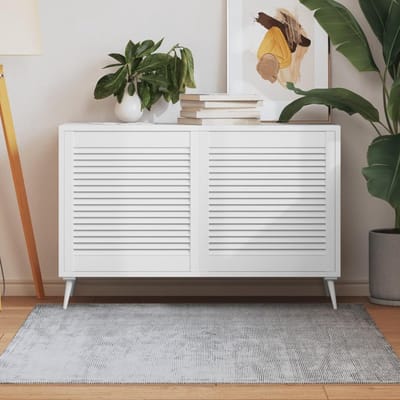 Lamellendeuren Set - Kastdeuren Hout - Ventilatie Verbeteren - Massief Grenenhout - 615 x 594 cm - Wit