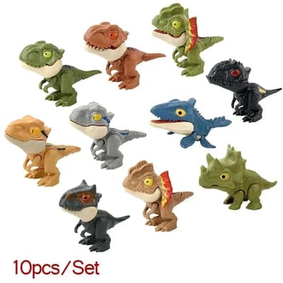 5 / 10 stuks Vinger Dinosaurus Anime Actiefiguren Speelgoed Grappige Dino Eieren Interactief Bijtende Hand Verbeeldingrijk Listig Tyrannosaurus Miniatuur Speelgoed