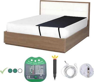 Aardingsmat - Groundingly - Grounding mat - Aarding - Inclusief testpen en stopcontact tester - Earthing - Grounding - 100% vegan leder - (68x185)