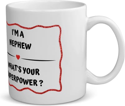 Akyol - i'm a nephew what's your superpower? koffiemok - theemok - Neef - super neef - verjaardag - cadeautje voor neef - neef artikelen - kado - geschenk - 350 ML inhoud