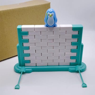 Pinguïn muurbrekende bouwstenen kinderen Leren denken training Speelgoed ouder kind tweepersoons interactief Vermakelijke spellen wit