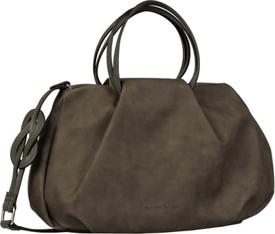 TOM TAILOR Handtas Schoudertas Adrianna Knot Zip Shopper Dark Grey Grijs