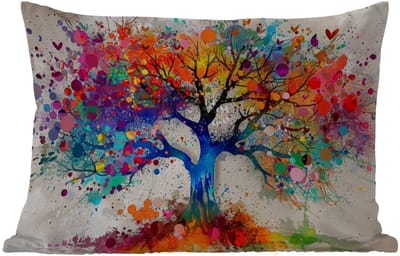 Buitenkussens - Levensboom - Natuur - Kleurrijk - Boom - 60x40 cm - Weerbestendig