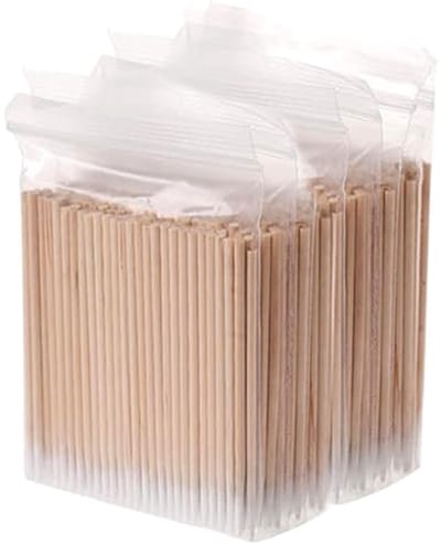 Dailygoods - Houten puntige wattenstaafjes, applicators, 1000 stuks, 10 cm lang houten handvat, micro-borstel, reinigingsstaafjes, microblading wattenstaafjes voor tattoo, beauty, make-up, wenkbrauwen, nagels