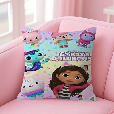 G-Gabbys Poppenhuis Gepersonaliseerde Kussen Stofhoes Slaapkamer Kinderfeest Decoratie Kussensloop Verjaardag Kinderen Cadeau 45x45cm