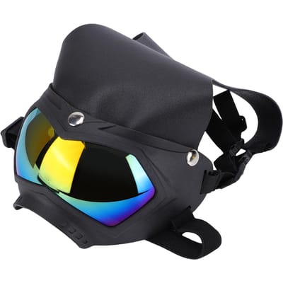 Chapeau pour chien avec lunettes de protection Coupe-vent Respirant Léger Lunettes de soleil pour chien Lunettes pour animaux de compagnie pour l'extérieur, l'équitation, la conduite, la randonnée black