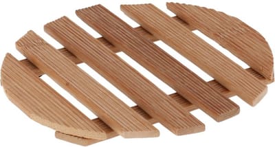 Pannenonderzetter - Set van 2x stuks - rond - 15 x 15 cm - hout - onderzetter - treefje
