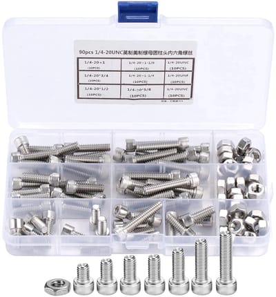 Dailygoods- Zeskantschroeven 90 Stuks - Roestvrij Staal - Dopschroeven - Zeskantkopbouten - Schroevenset - Verzonken Kopontwerp - Schroeven