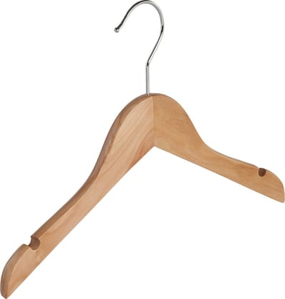 De Kledinghanger Gigant - Kledinghanger - Kinderen - 7302BA - 50 Stuks - Blousehanger - Shirthanger - Lotushout - Naturel Gelakt - Vlak Model - Rokinkepingen - 32 cm - Kleerhanger - Kinderhanger (7302BA/50)