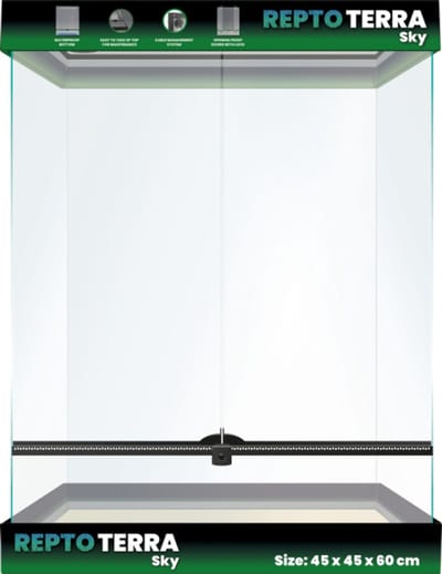 Repto Terra Sky | Glas terrarium Sky 45 x 45 x 60 cm voor reptielen en amfibieën