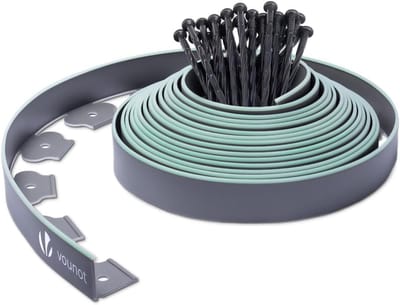 Flexibele gazonrand - Bloembedrand kunststof - Tuinranden aanleggen - Inclusief 30 grondankers - 10 meter lengte 5 cm - Grijs groen