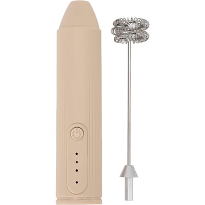 Mousseur à Lait Sans Fil Rechargeable Portatif Mélangeur de Boissons pour Café Mélange Lait Frappé Fouettage abricot
