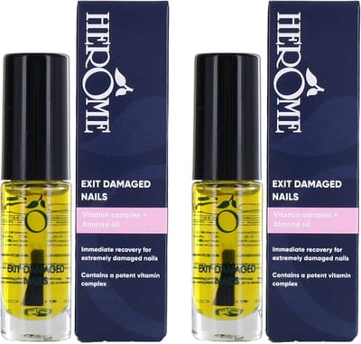 Herome 2-Pack Exit Damaged Nails Nagelolie – Amandelolie met Vitamines en Mineralen Verbetert en Herstelt de Nagels - 2*7 ml.