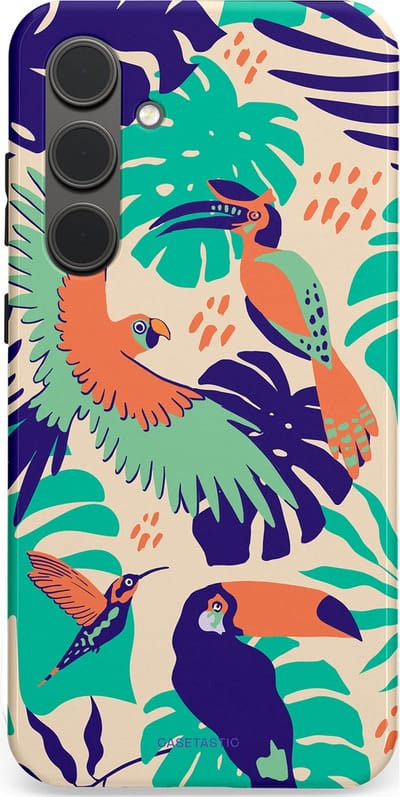 Casetastic Hoesje Geschikt voor Samsung S24 Plus - Stijlvolle Beschermende Duo-layer Case - Tropische Vogels
