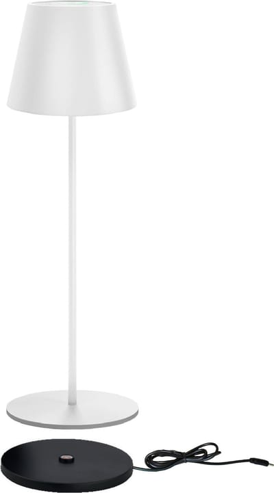 Trango LED Tafellamp Draadloze 2017-03WC Witte Batterij Oplaadbaar incl. USB-C Laadstation Touch Traploos dimbaar 3 Watt 2700K Warm Wit IP44 Tafellamp voor Slaapkamer Tuin Restaurant Bar Terras
