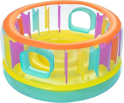 Springkasteel Rond Ø180x86cm – Kleurrijk ontwerp – 85kg – Haringen & Reparatieset Inbegrepen - Binnen & Buiten