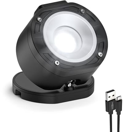 Professionele werklamp met 10 W COB-led, oplaadbaar en 360° draaibaar met magneten