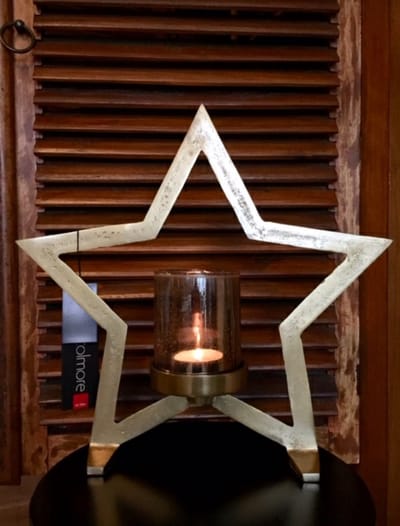 Diga Colmore kandelaar Ster - kerstdecoratie - kaarshouder - waxinelichthouder - 44 x 10 x 42 cm