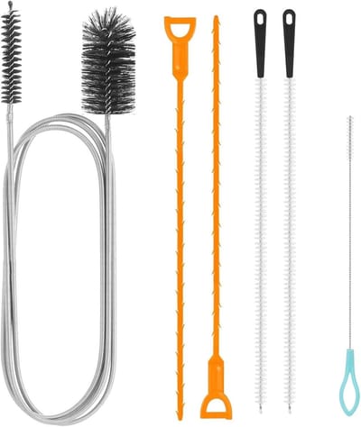 Set van 6 Spiralen voor Afvoerreiniging - Effectieve Buizenborstel voor Keuken en Douche, Verwijdert Verstoppingen en Vuil