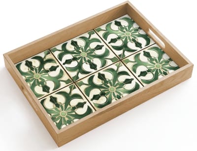 Dienblad hout 40x30 cm - Schootdienblad - Interieur - Keramiek - Decoratie - Spaans - Borrelplank rechthoek - Plateau dienbladen