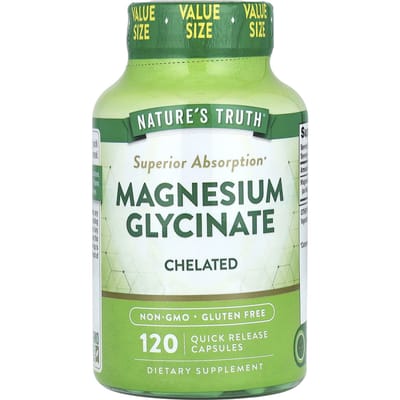 Nature's Truth, Magnesium Glycinaat, Gekeleerd, 120 Snel Oplossende Capsules