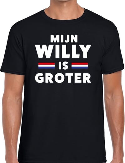 Zwart Mijn Willy is groter t-shirt - Shirt voor heren - Koningsdag kleding S