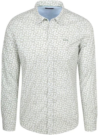 NZA Shirt Oban Poplin Bloemenprint Groen - Maat M - Heren - Overhemden Casual