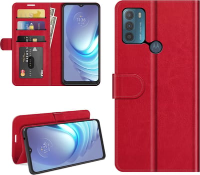 MobyDefend Hoesje - Geschikt voor Motorola Moto G50 - Wallet Book Case (Sluiting Achterkant) - Rood
