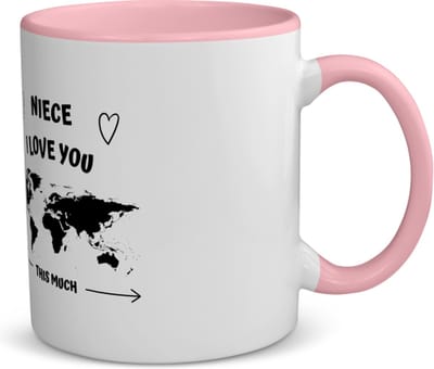 Akyol - niece i love you this much koffiemok - theemok - roze - Nicht - geweldige nicht - liefste nicht - verjaardag - cadeau - kado - bedankje - geschenk - 350 ML inhoud