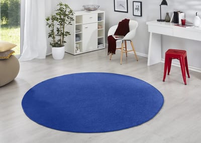 Flycarpets Rond Uni Laagpolig Effen Vloerkleed - Fancy - Blauw 200cm rond Ø