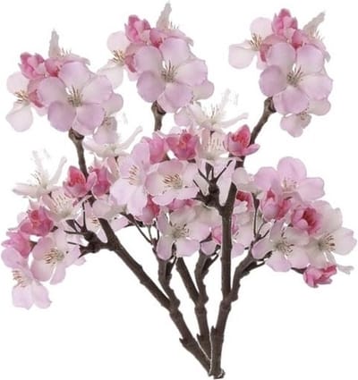 Roze appelbloesem kunstbloem/tak met 17 bloemetjes 36 cm - Set van 3x stuks - Nepbloemen - Kunstbloemen