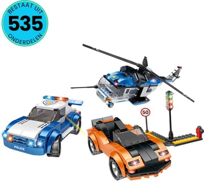 WOMA® Politie Speelgoed Set Geschikt Voor LEGO - 535 Bouwstenen - Vanaf 6 Jaar - Bouwset - STEM Speelgoed - Bouwsets - Bouwspeelgoed - Inclusief Handleiding