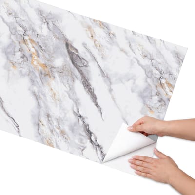 Coloray Meubel Wrap Folie - Grijs Meubelfolie - 65x130 cm - Decoratiefolie Marmeren elegantie - Meubel Wrap Folie - Minimalist Meubelfolie - Plakfolie Meubels - Keuken decoratie - Texturen