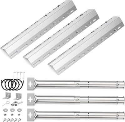 Verstelbare Branderbuis 308-449 cm met Universele Warmtediffuser 30-72 cm - Camping Blooma Charbroil - Gasgrillmodellen (45629 en 42202) - 3 stuks