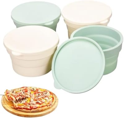 PromoHome Pizzadeeg Bewaarbakjes - Set van 4 Siliconen Gistcontainers
