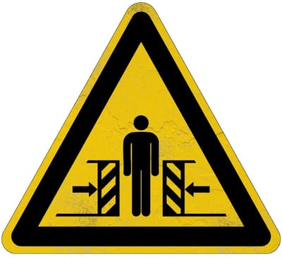 Klemgevaar waarschuwingsbord - W019 | Sign Again materiaal | 40 cm