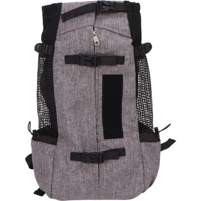 Draagbare Rugzak voor Huisdieren Multipurpose Nylon Ademend Mesh Draagbare Kat Reistas voor Buiten L grijze kleur