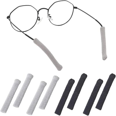 4 Paar Zachte Gebreide Bril Tempeltips - Comfortabele Anti-Slip Accessoires voor Zonnebril en Leesbril