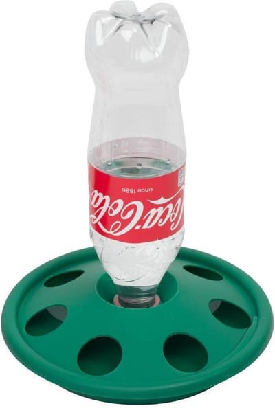 Drinkbak voor petfles - praktische drinkoplossing voor kuikens en kwartels Groen