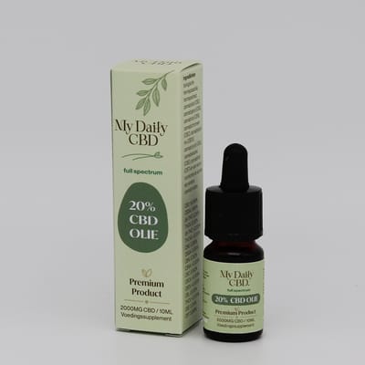 My Daily CBD Olie 20% Full Spectrum – 2000 mg CBD – 10 ml – Sterke Premium Cannabidiol Druppels op Basis van Hennepzaadolie – Geproduceerd in de EU