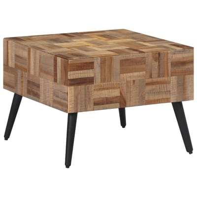 vidaXL - Salontafel - 55x55x40 - cm - massief - gerecycled - teakhout - grijs