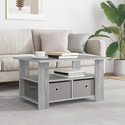 vidaXL - Salontafel - Grijs - Sonoma - 77 - x - 55 - x - 42 - cm - Bewerkt - hout