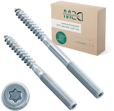 Dubbeldraadse Schroeven - Verzinkte Stokschroeven - Bevestigingsmateriaal - Torx & Zeskant - M10 x 80 mm - Verzinkt