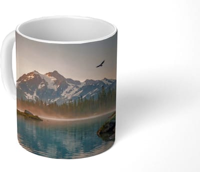 Mok - Koffiemok - Bergen - Water - Bomen - Mokken - 350 ML - Beker - Koffiemokken - Theemok