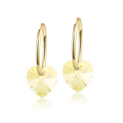 Montebello Oorbellen Claire HG86 - Swarovski Hart - 925 Zilver Verguld - Ø10mm - 20mm