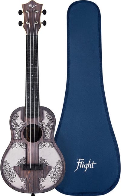 Flight TUC-40 MW Mandala Concert Ukulele met Linden Top, ABS Body en Aquila Nylgut Snaren