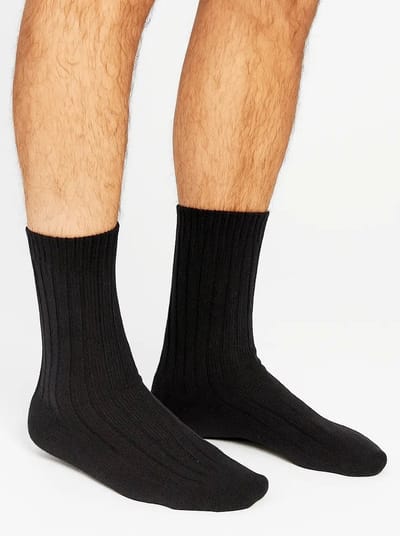 3-paar wollen sokken - badstof zool - Warme sokken voor dames en heren - Dikke sokken - Thermosokken heren - 46 - Zwart