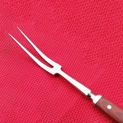 Fourchette à barbecue avec manche en bois, fourchette multifonctionnelle en acier inoxydable antiadhésive pour la cuisson de la viande