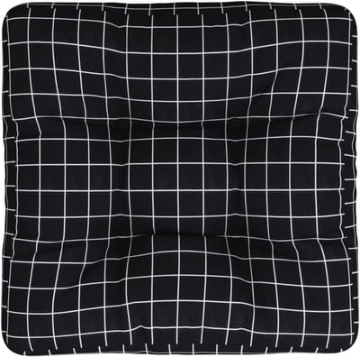Palletkussen - Zitkussen Bankkussen - Comfortabel Zitten - Waterafstotend Polyester - 60 x 60 cm - Zwart Geruit